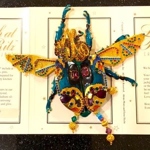 *Rare* Lunch at the Ritz Crystal Scarab Pin